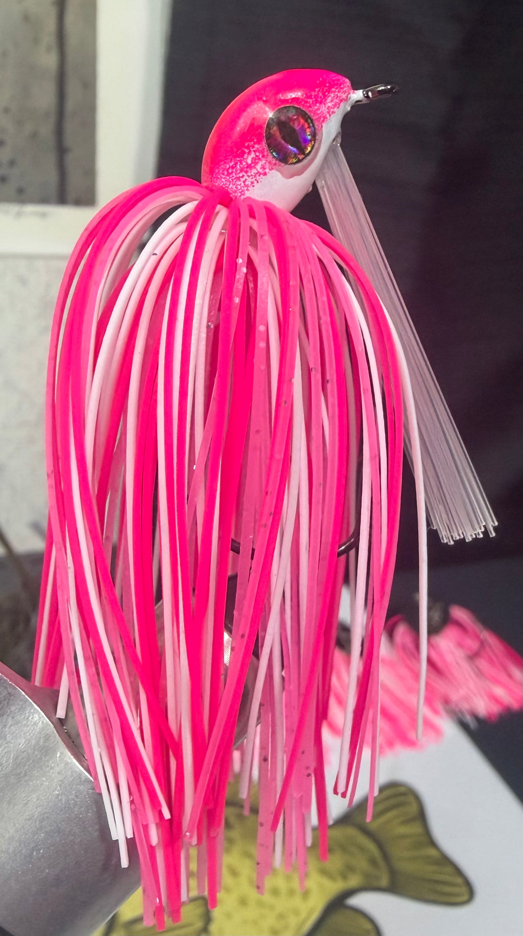 Pink prank weedless swim jig