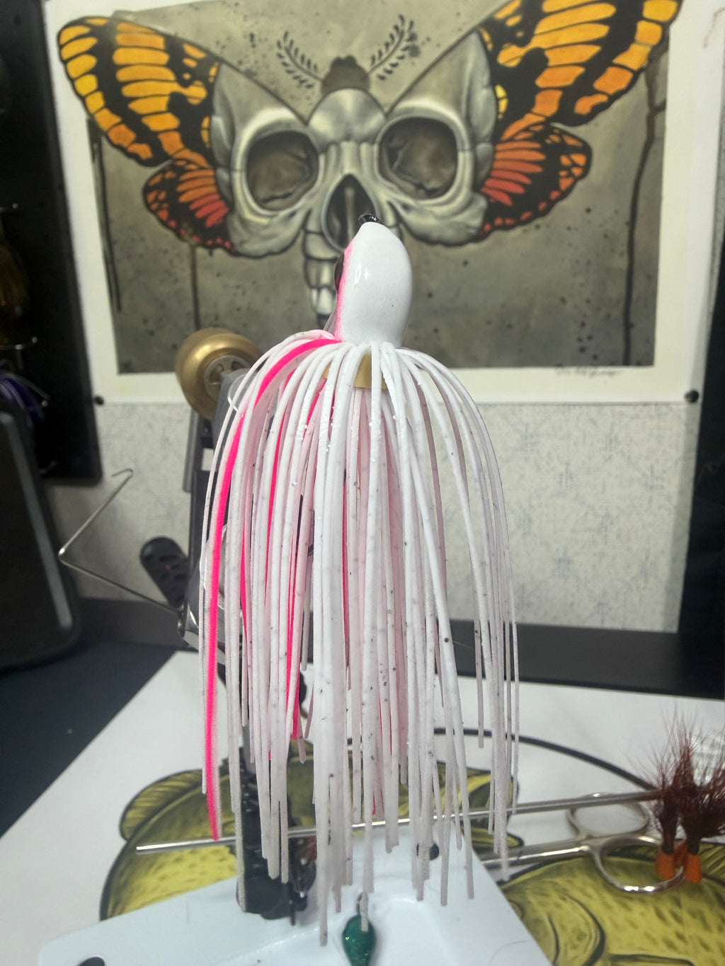 Pink shad weedless swim bait