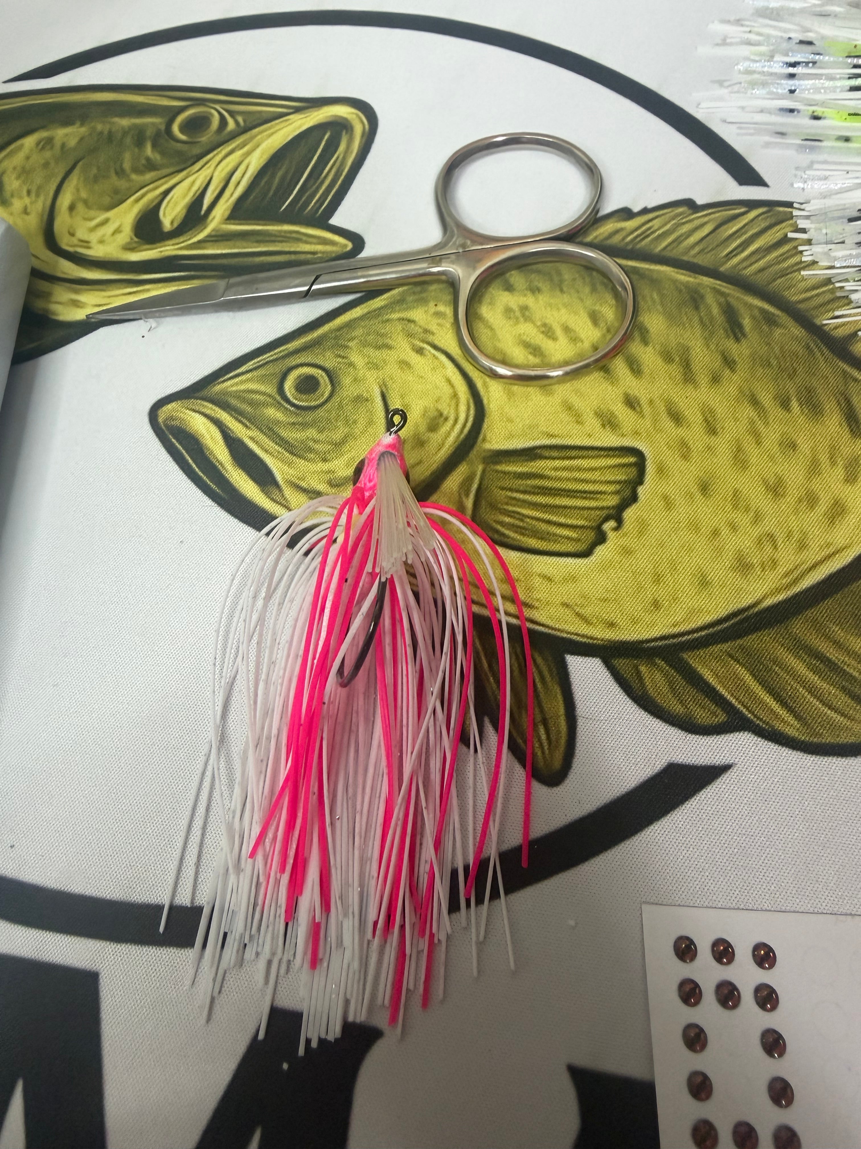 Pink shad weedless swim bait